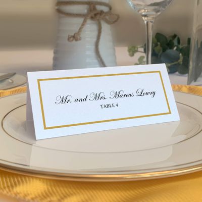 Single Line Border Place Cards, Gold (Choose Color), Set of 150, Pre-cut and Scored - Wedding, Party, Dinner, and Special Events - Made in the USA