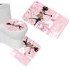 Amagical Cute Flower Fairy Girl 16 Piece Pink Bathroom Mat Set Shower Curtain Set Bath Mat Contour Mat Toilet Cover Fabric Waterproof Shower Curtain with 12 Hooks view 3