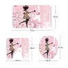 Amagical Cute Flower Fairy Girl 16 Piece Pink Bathroom Mat Set Shower Curtain Set Bath Mat Contour Mat Toilet Cover Fabric Waterproof Shower Curtain with 12 Hooks view 4