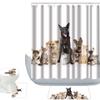 Amagical Cute Animals Group of Gats and Dogs Print 16 Piece Bathroom Mat Set Shower Curtain Set Bath Mat Contour Mat Toilet Cover Fabric Waterproof Shower Curtain with 12 Hooks view 1