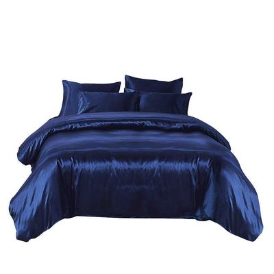 Decent Bedding Classic Collection of 3-Piece Silky Satin Duvet/Comforter Cover Set, 100% Polyster, Duvet/Comforter Cover + 2 Pillowcases, Navy Blue, Queen(88'' x 88'')