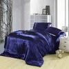 Decent Bedding Classic Collection of 3-Piece Silky Satin Duvet/Comforter Cover Set, 100% Polyster, Duvet/Comforter Cover + 2 Pillowcases, Navy Blue, Queen(88'' x 88'') view 2