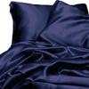 Decent Bedding Classic Collection of 3-Piece Silky Satin Duvet/Comforter Cover Set, 100% Polyster, Duvet/Comforter Cover + 2 Pillowcases, Navy Blue, Queen(88'' x 88'') view 4