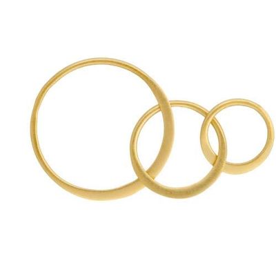 Sterling Silver 24Kt Gold Plated Three Circle Links - 1pc (3603)/1