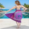 Boho Chic Pareo - Mandala Pareo - Bikini Swimsuit Cover Up - Beach Dress - Wrap Pink Peacock view 3