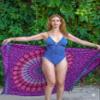 Boho Chic Pareo - Mandala Pareo - Bikini Swimsuit Cover Up - Beach Dress - Wrap Pink Peacock view 4