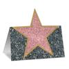 Party Central Club Pack of 144 Pink and Gray Star Hollywood Celebrity Awards Night Place Cards 4.25" view 1