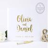 Unique Personalized Wedding Guestbook, Custom Guest Book Gift for Bride & Groom with Real Embossed Foil - Hardcover (12x12 inches) view 1