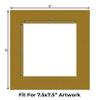CountryArtHouse Metallic Gold Acid Free 12x12 Picture Frame Mats with White Core Bevel Cut for 8x8 Pictures - Fits 12x12 Frame - One Mat - With Bag & Backing view 2