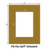 CountryArtHouse Metallic Gold Acid Free 8x10 Picture Frame Mats with White Core Bevel Cut for 5x7 Pictures - Fits 8x10 Frame - Pack of 10 Mats view 2