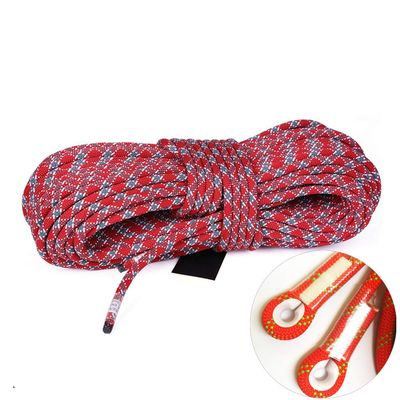 Static Rope 12mm Paracord Outdoor Windproof Downhill Rope Aerial Work Safety Lifeline Tent Rope for Climbing Fishing with Sewn
