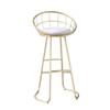 CGF-Barstools Bar Stool with Backrest and Sponge Soft Cushion - Metal Legs - Comfortable Dining Chair Kitchen Bar Cafe Restaurant, Maximum Support 200kg, Gold view 1