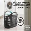 Addis Flat Easy Store Laundry Basket Hamper, Dark Grey, 38 Litre 518150 view 2