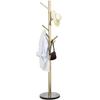 Jolitac Metal Coat Rack Stand Golden Satin Steel Finish Stable Marble Base, High-Grade with Hooks Metal Tree Hat & Coat Hanger Floor Free Standing Wall Bedroom Easy Assembly (Golden) view 1