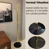 Jolitac Metal Coat Rack Stand Golden Satin Steel Finish Stable Marble Base, High-Grade with Hooks Metal Tree Hat & Coat Hanger Floor Free Standing Wall Bedroom Easy Assembly (Golden) view 4