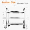 Nisorpa 3 Tier Stainless Steel Utility Cart L30 x W16 x H33 Inch Kitchen Rolling Carts with Wheels Serving Trolley Catering Storage Shelf with 2 Lockable Wheels for Hotel Restaurant Home Use view 2