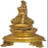 Exotic India Peacock Wick Puja Lamp - Brass Statue - Color Gold Color view 3
