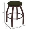 802 Misha 30" Swivel Bar Stool with Bronze Finish and Canter Pine Seat view 2