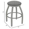 802 Misha 30" Swivel Bar Stool with Anodized Nickel Finish and Graph Alpine Seat view 2