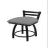 411 Jackie 18" Low Back Swivel Vanity Stool with Black Wrinkle Finish and Canter Folkstone Grey Seat view 1