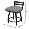 411 Jackie 18" Low Back Swivel Vanity Stool with Black Wrinkle Finish and Canter Folkstone Grey Seat view 2