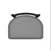 411 Jackie 18" Low Back Swivel Vanity Stool with Black Wrinkle Finish and Canter Folkstone Grey Seat view 4