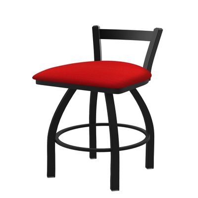 821 Catalina 30" Low Back Swivel Bar Stool with Black Wrinkle Finish and Canter Red Seat