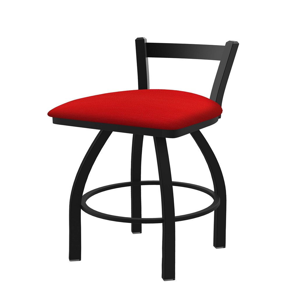 821 Catalina 30" Low Back Swivel Bar Stool with Black Wrinkle Finish and Canter Red Seat
