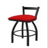 821 Catalina 30" Low Back Swivel Bar Stool with Black Wrinkle Finish and Canter Red Seat view 1