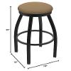 802 Misha 25" Swivel Counter Stool with Black Wrinkle Finish and Canter Sand Seat view 2
