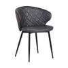 Armen Living Ava Contemporary Faux Leather Dining Room Kitchen Accent Chair, 30.5 Inch Height, Grey, Black view 1