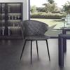Armen Living Ava Contemporary Faux Leather Dining Room Kitchen Accent Chair, 30.5 Inch Height, Grey, Black view 2