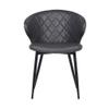 Armen Living Ava Contemporary Faux Leather Dining Room Kitchen Accent Chair, 30.5 Inch Height, Grey, Black view 4