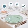 Posh Setting Vintage Disposable Dinnerware Set - Heavy Duty Plastic Plates, 60 Pack with 30 Appetizer & 30 Dinner Plates for Wedding, Light Green view 3