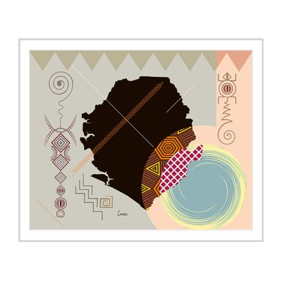 Sierra Leone Map Art Print Freetown West African Painting Unframed
