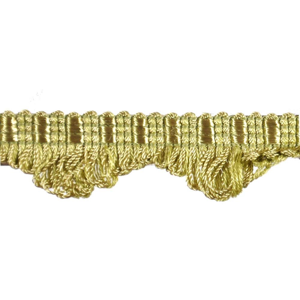 Colors Collection 1" Scolloped Loop Border Trim, 25 Yards, Moss Green
