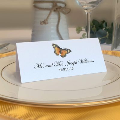 Monarch Butterfly Place Cards, Set of 150, Pre-cut and Scored - Wedding, Party, Dinner, and Special Events - Made in the USA