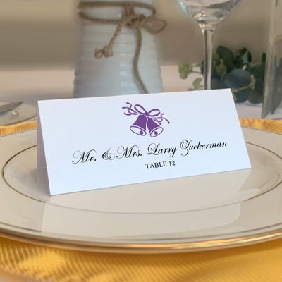 Wedding Bells Place Cards, Purple, Set of 150, Pre-cut and Scored - Wedding, Party, Dinner, and Special Events - Made in the USA