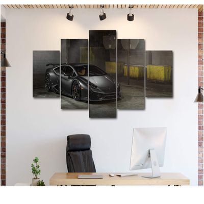 5 Piece Luxury Canvas Posters of Sports Cars Supercar Exotic Luxury Modern Wall Art Decor (5 Piece Large, Lamborghini Huracan)