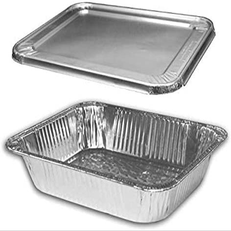 20-Pack Half-Size 9" x 13" Aluminum Deep Steam Table Disposable Foil Pans Heavy Weight Durable Eco-Friendly Cooking Baking Roasting inOven Freezer with Lids