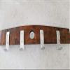 Decorative Natural Coat And Hat Rack - Genuine Oak Wine Barrel Bung Hole Stave view 1