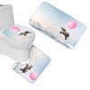 Amagical Flying Elephant with Pink Balloon Through Cloudy Sky 16 Piece Bathroom Mat Set Shower Curtain Set Bath Mat Contour Mat Toilet Cover Fabric Waterproof Shower Curtain with 12 Hooks view 3