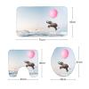 Amagical Flying Elephant with Pink Balloon Through Cloudy Sky 16 Piece Bathroom Mat Set Shower Curtain Set Bath Mat Contour Mat Toilet Cover Fabric Waterproof Shower Curtain with 12 Hooks view 4