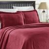 BNM Oversized Geometric Fret Design Matelasse Cotton Bedspread, Jacquard Weave, Soft, All-Season, Cozy, Lightweight, Perfect for Master or Guest Bedroom, Matching Pillow Sham, Twin, Burgundy view 1