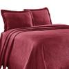 BNM Oversized Geometric Fret Design Matelasse Cotton Bedspread, Jacquard Weave, Soft, All-Season, Cozy, Lightweight, Perfect for Master or Guest Bedroom, Matching Pillow Sham, Twin, Burgundy view 2