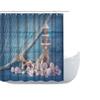 Amagical Blue Marine Life Seashells Conch 4 Piece Bathroom Mat Set Shower Curtain Set Bath Mat Contour Mat Toilet Cover Fabric Waterproof Shower Curtain with 12 Hooks view 2