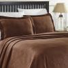 BNM Oversized Geometric Fret Design Matelasse Cotton Bedspread, Jacquard Weave, Soft, All-Season, Cozy, Lightweight, Perfect for Master or Guest Bedroom, Matching Pillow Sham, Twin, Cappuccino view 1