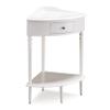 Coastal Solid Wood Corner Wedge Table with Drawer, Cottage White, Perfect for Entryways, Hallways, and Small Spaces  Leick Home, 9016-WT view 1