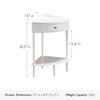 Coastal Solid Wood Corner Wedge Table with Drawer, Cottage White, Perfect for Entryways, Hallways, and Small Spaces  Leick Home, 9016-WT view 3