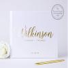 White and Gold Wedding Guest Book, Personalized Wedding Photo Album or Sign-in Book, Alternative Guestbook - Hardcover (10x8 inches) view 1